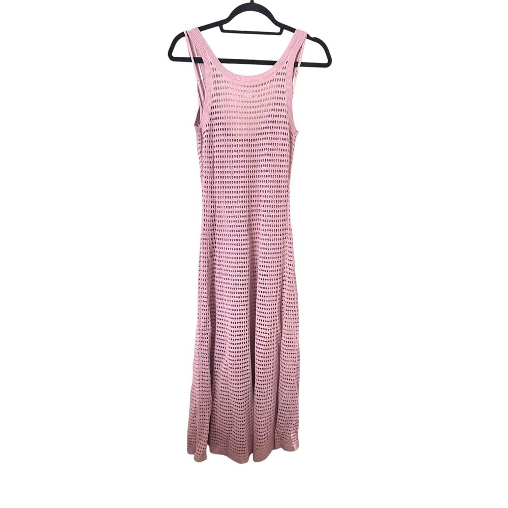 SAINT ART Crochet Floral Midi Dress w Slip Light Purple Small - Picture 3 of 5